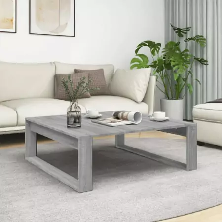 Tavolino Salotto Grigio Sonoma 100x100x35 cm Legno Multistrato