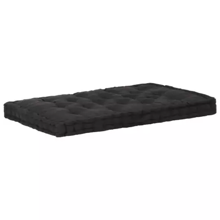 Cuscino per Pallet e Pavimento in Cotone 120x80x10 cm Nero