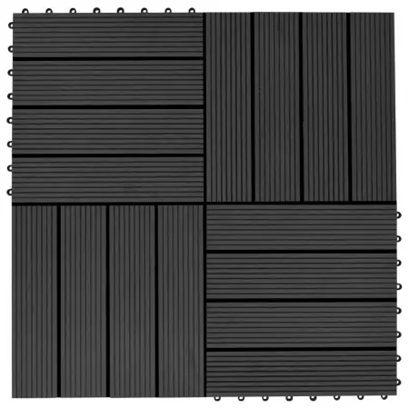 Piastrelle per Decking 22 pz 30x30cm 2mq in WPC Nero