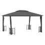 Gazebo con Teli Laterali e Doppio Tetto 3x4 m Antracite