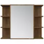 Mobile da Bagno Specchio in Rovere Marrone 80x20,5x64 cm Legno