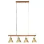 Lampada a Sospensione Industriale Ottone E27 Legno di Mango