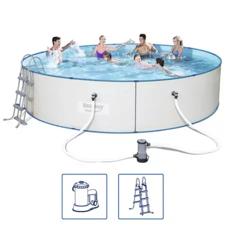 Bestway Piscina Hydrium Rotonda con Telaio in Acciaio 460x90 cm 56386