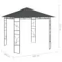 Gazebo 3x3x2,7 m Antracite 160 g/m²