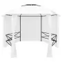 Gazebo da Giardino con Tende 360x312x265 cm Bianco 180 g/m²