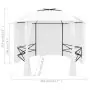 Gazebo da Giardino con Tende 360x312x265 cm Bianco 180 g/m²