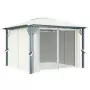 Gazebo con Tenda 300 x 300 cm Crema Alluminio