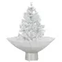 Albero di Natale con Neve e Base a Ombrellone Bianco 75 cm