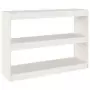 Libreria/Divisorio Bianco 100x30x71,5 cm Legno Massello di Pino