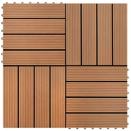 Set piastrelle WPC 30x30cm 11pz per 1,00m² marrone