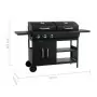 Barbecue Combinato Carbone e Gas 3 Fuochi