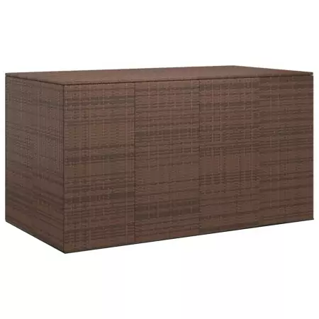 Contenitore da Giardino in Rattan PE 194x100x103 cm Marrone