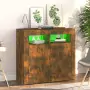 Credenza con Luci LED Rovere Fumo 80x35x75 cm