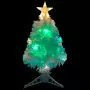 Albero Natale Artificiale LED Bianco 64 cm Fibra Ottica