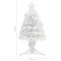 Albero Natale Artificiale LED Bianco 64 cm Fibra Ottica