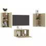 Set Mobili TV 3 pz Rovere Sonoma in Truciolato