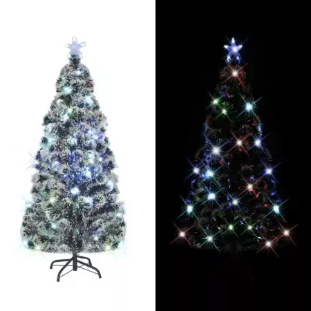 Albero di Natale Artificiale Supporto/LED 150 cm Fibra Ottica