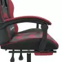 Sedia Gaming Girevole Poggiapiedi Nero e Rosso Vino Similpelle