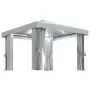 Gazebo con Tende e Stringa di Luci LED 3x3 m Bianco Crema