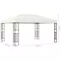 Gazebo con Stringa di Luci LED 3x4 m in Tessuto Crema