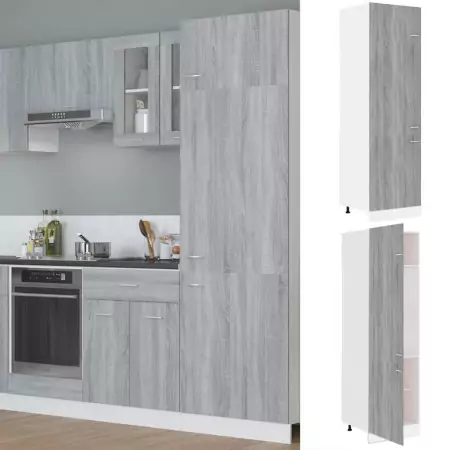 Armadio per Frigo Grigio Sonoma 60x57x207 cm Legno Multistrato