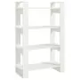 Libreria/Divisorio Bianco 80x35x125 cm Legno Massello di Pino