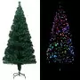 Albero di Natale Artificiale Supporto Verde 150 cm Fibra Ottica