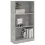 Libreria a 3 Ripiani Cemento 60x24x109 cm in Legno Multistrato