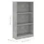 Libreria a 3 Ripiani Cemento 60x24x109 cm in Legno Multistrato