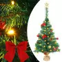 Albero di Natale Artificiale con Palline e LED 64 cm Verde