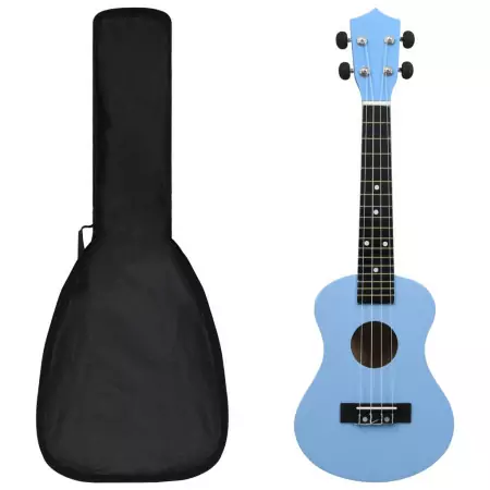 Set Ukulele Soprano con Borsa per Bambini Blu Baby 23"