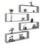 Mensole Cubo Muro 4pz Grigio Sonoma 100x15x30 Legno Multistrato