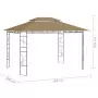 Gazebo 4x3x2,7 m Grigio Talpa 160 g/m²