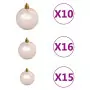 Set Albero Natale Artificiale con LED Palline e Pigne 210 cm