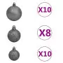 Set Albero Natale Artificiale con LED Palline e Pigne 210 cm