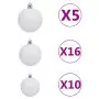 Set Albero Natale Artificiale con LED Palline e Pigne 210 cm