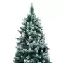 Albero di Natale Artificiale con Pigne e Neve Bianca 210 cm