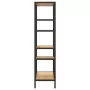 Scaffale per Libri 80x30x120 cm Acciaio e Legno Multistrato