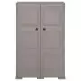 Armadietto in Plastica 79x43x125 cm Effetto Legno Grigio