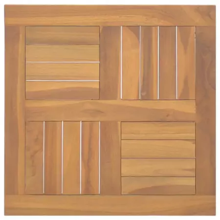 Piano Tavolo Quadrato 50x50x2,5 cm in Legno Massello di Teak