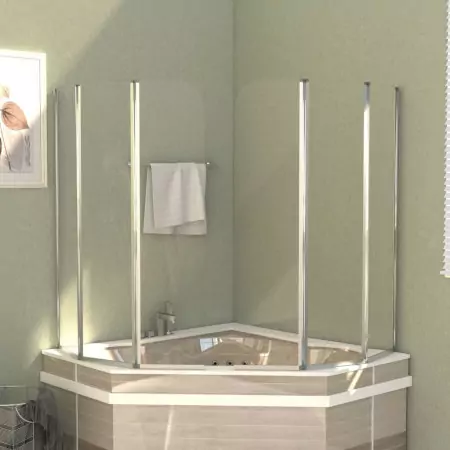 Cabine da Bagno 2 pz 104x130 cm in Vetro Temperato Trasparente