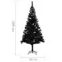 Albero di Natale Artificiale con Supporto Nero 180 cm PVC