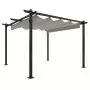 Pergola da Giardino con Tetto Retrattile 3x3 m Crema