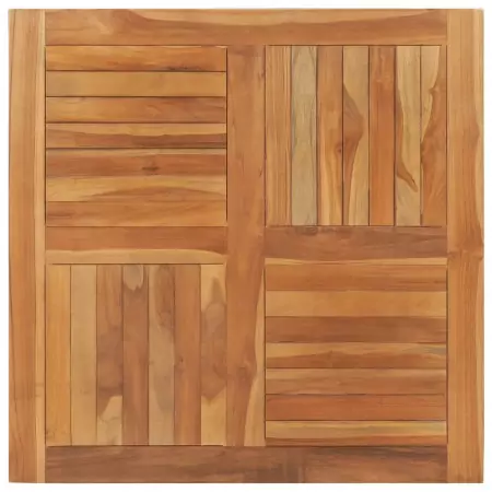 Piano del Tavolo Legno Massello di Teak Quadrato 90x90x2,5 cm