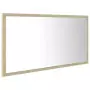 Specchio da Bagno LED Rovere Sonoma 90x8,5x37 cm in Truciolato