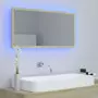 Specchio da Bagno LED Rovere Sonoma 90x8,5x37 cm in Truciolato