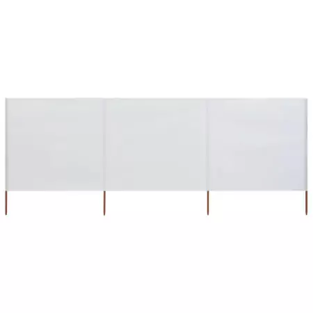 Paravento a 3 Pannelli in Tessuto 400x80 cm Bianco Sabbia