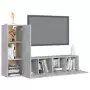 Set Porta TV 3 pz Grigio Cemento in Truciolato