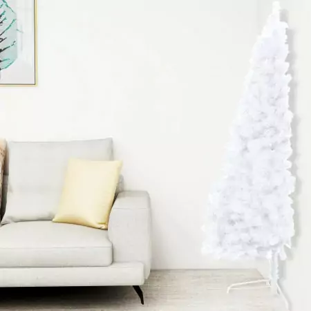 Albero di Natale Artificiale a Metà Supporto Bianco 120 cm PVC