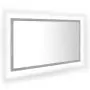 Specchio da Bagno LED Grigio Cemento 80x8,5x37 cm in Truciolato